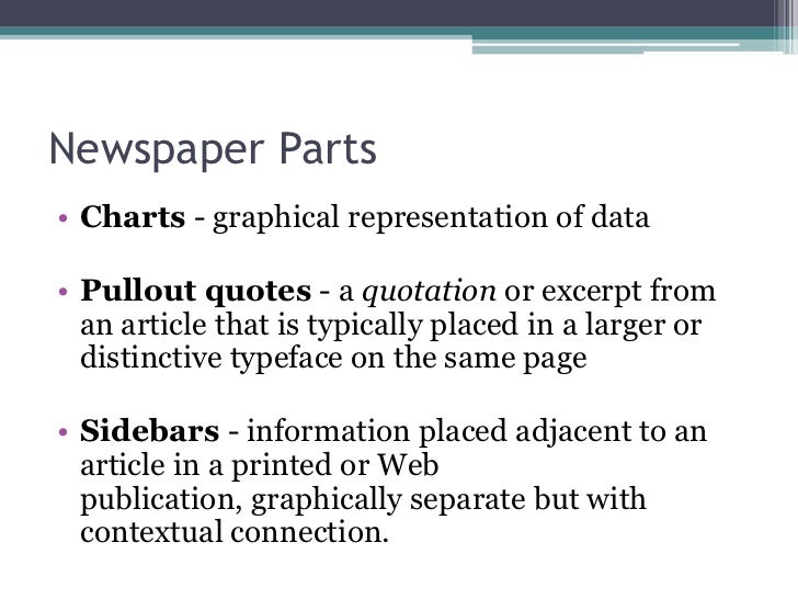 Parts of a newspaper article