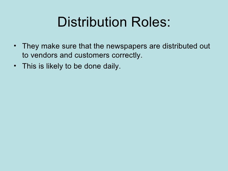 Newspaper roles