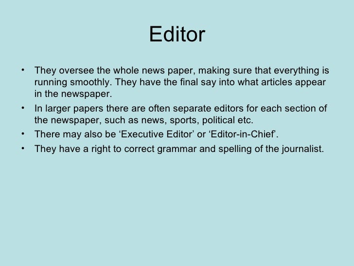news editor role