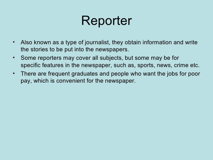 Newspaper roles