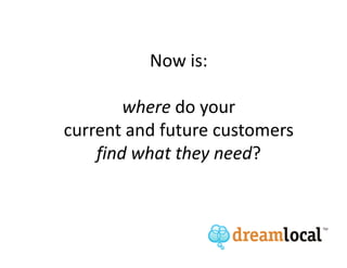 Now is:

        where do your
current and future customers
    find what they need?
 