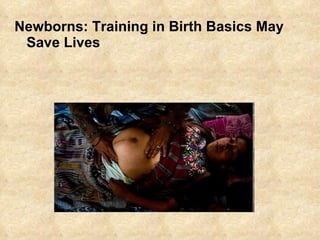 <ul><li>Newborns: Training in Birth Basics May Save Lives  </li></ul>