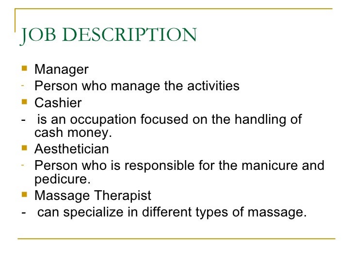 spa job description