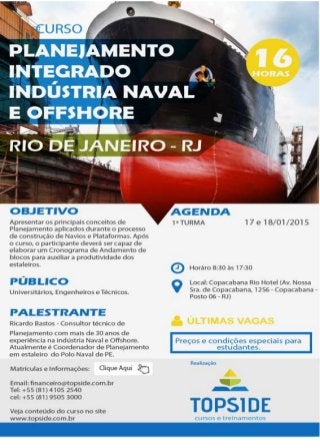 Curso de Planejamento Integrado para Indústria Naval e Offshore  