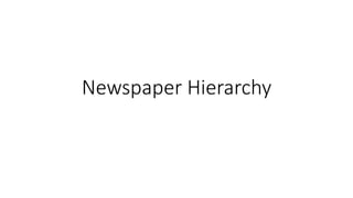 Newspaper Hierarchy 
 