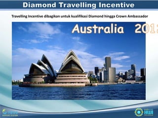 Travelling Incentive dibagikan untuk kualifikasi Diamond hingga Crown Ambassador



                                                                  2012 :
                                                                  Genting
                                                                  Australia
                                                                  KOREA
 