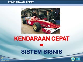KENDARAAN TEPAT




   KENDARAAN CEPAT
           =
     SISTEM BISNIS
 