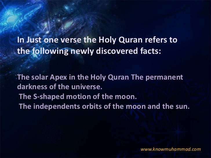 The Holy Quran on the Permanent Darkness of the Universe