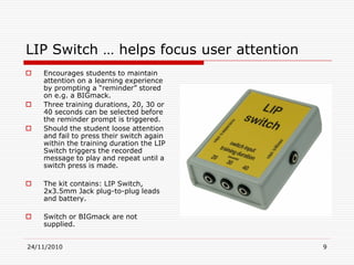 Lip Button Sensor New switch designs set-up and operating instructions | PDF