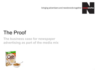 The Proof
1
The business case for newspaper
advertising as part of the media mix
 