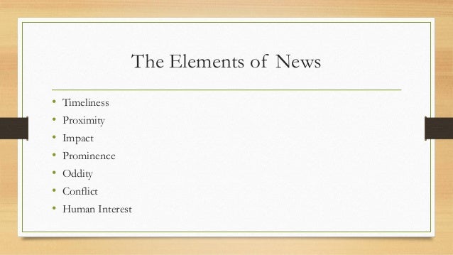 elements of news