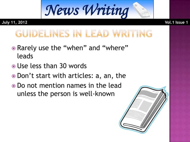 News writing bcis campus journalism training-workshop 2012 | PPSX ...