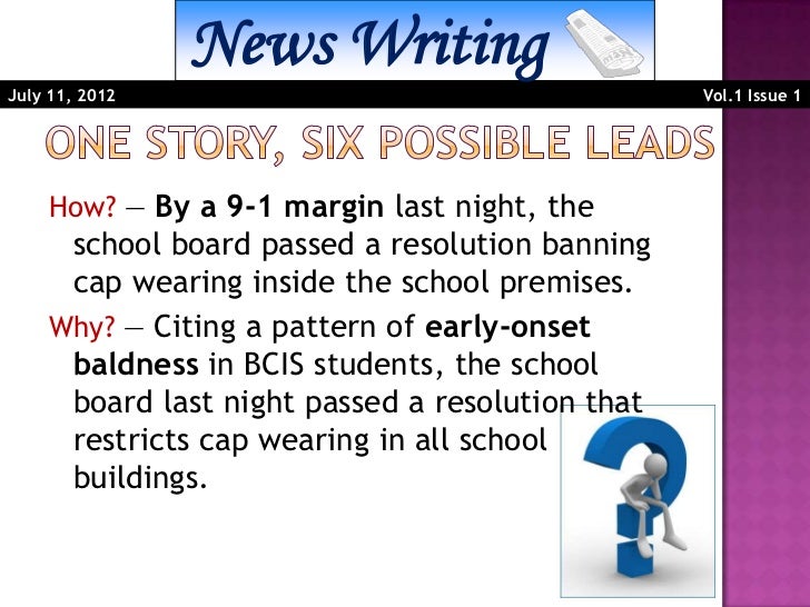 News writing bcis campus journalism 2012