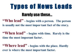 Lead Story Example News writing | PPT