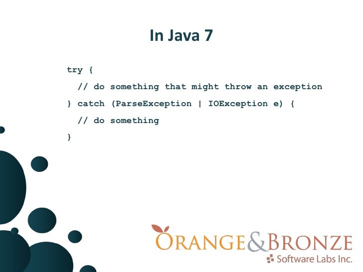 New syntax elements of java 7