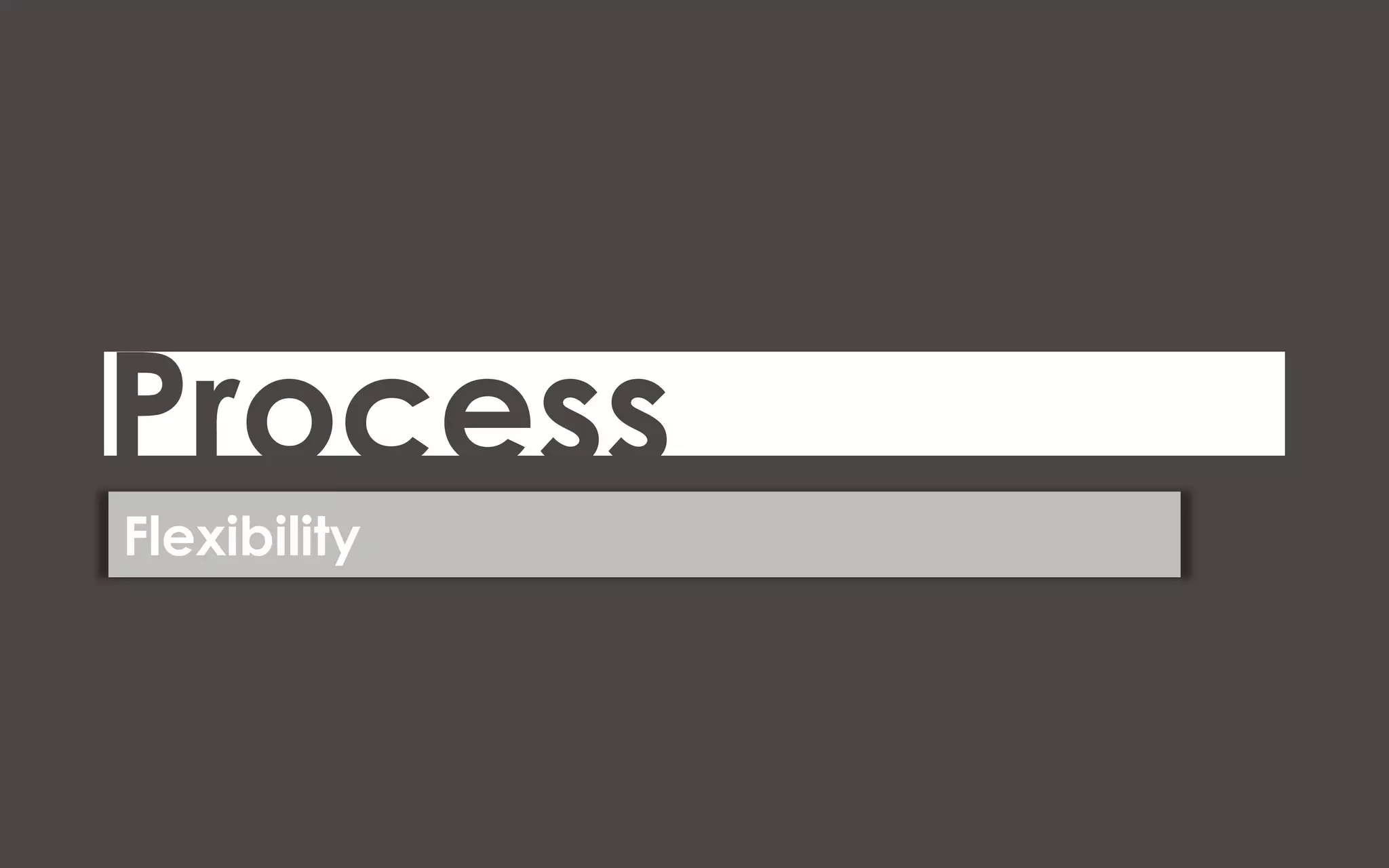 Process
Flexibility
 