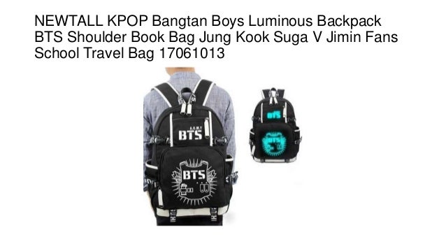 Kpop BTS Bangtan Boys Luminous Backpack Fashion Nylon Shoulder Travel School Bag