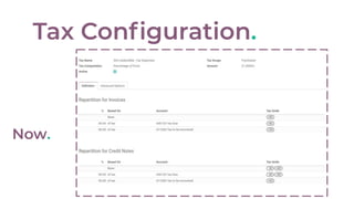 Tax Conﬁguration.
Now.
 