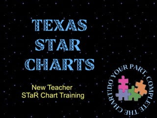New Teacher  STaR Chart Training Texas Teacher STaR Chart DO YOUR PART, COMPLETE THE CHART!  