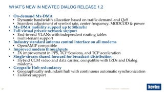Newtec Dialog Modems Newtec Dialog Info Session at IBC2015 | PDF