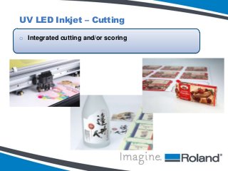 UV LED Inkjet – Cutting
o Integrated cutting and/or scoring

 