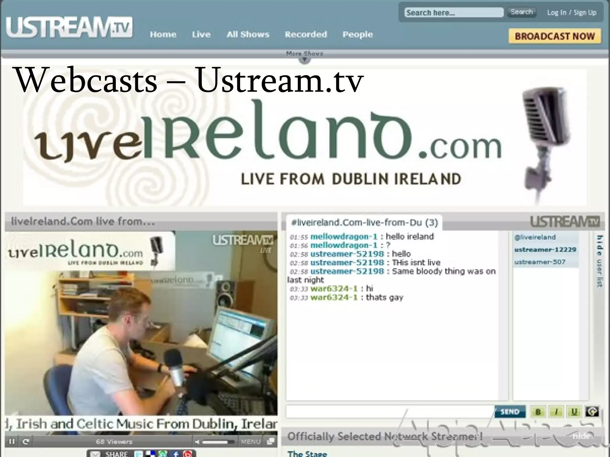 Webcasts – Ustream.tv 