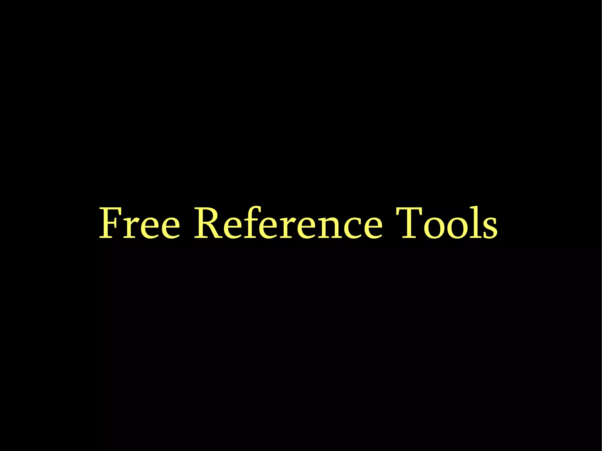 Free Reference Tools 