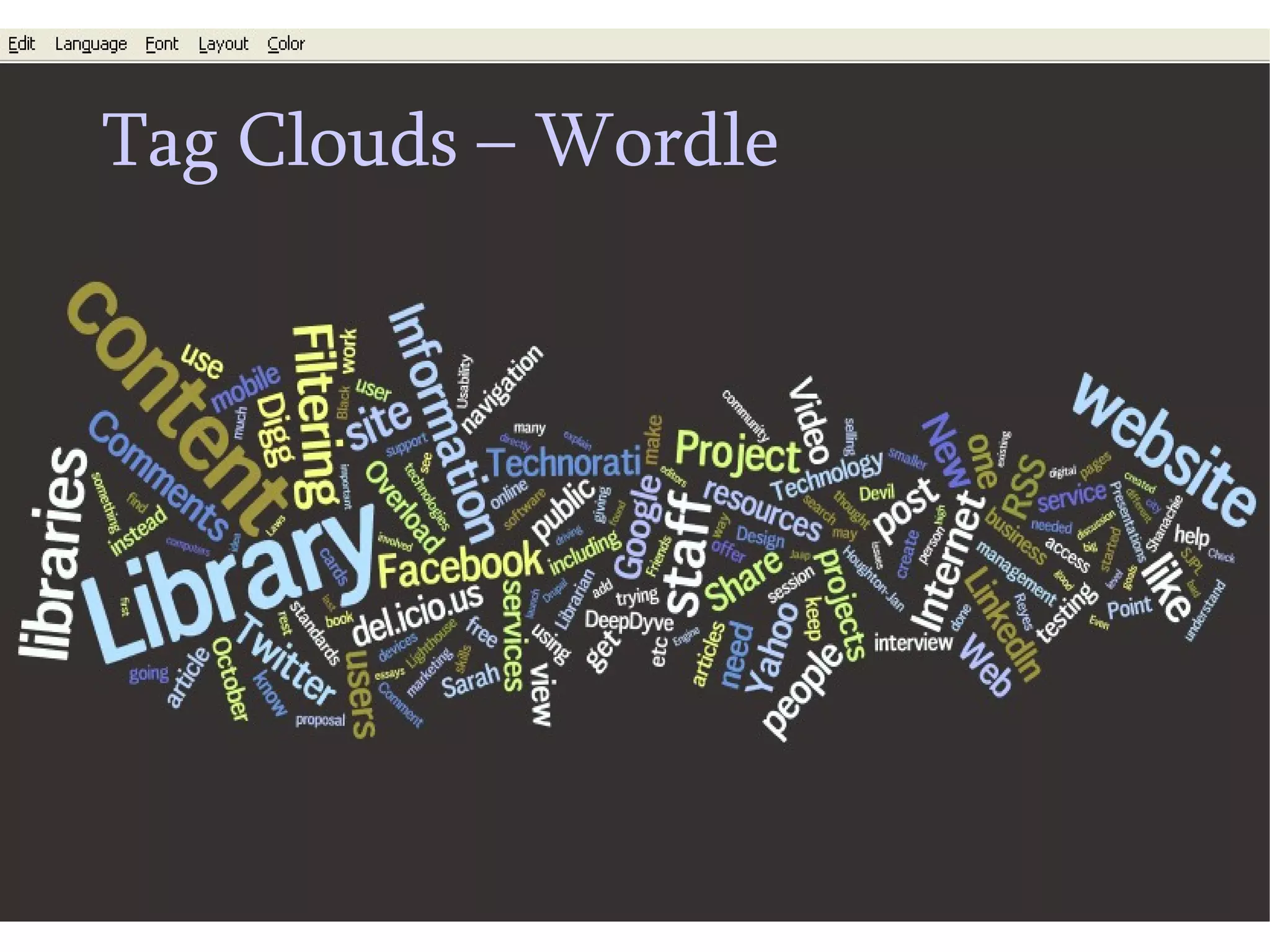 Tag Clouds – Wordle 