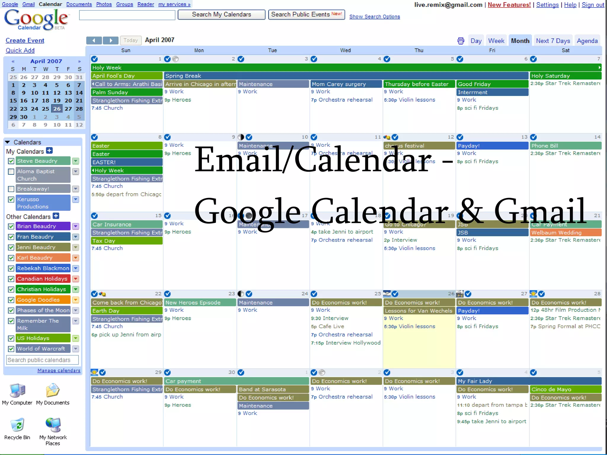 Email/Calendar -  Google Calendar & Gmail 