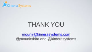 THANK YOU
mounir@kimerasystems.com
@mounirshita and @kimerasystems
 