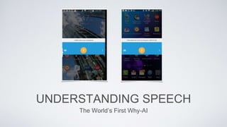 UNDERSTANDING SPEECH
The World’s First Why-AI
 