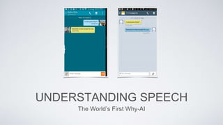 UNDERSTANDING SPEECH
The World’s First Why-AI
 