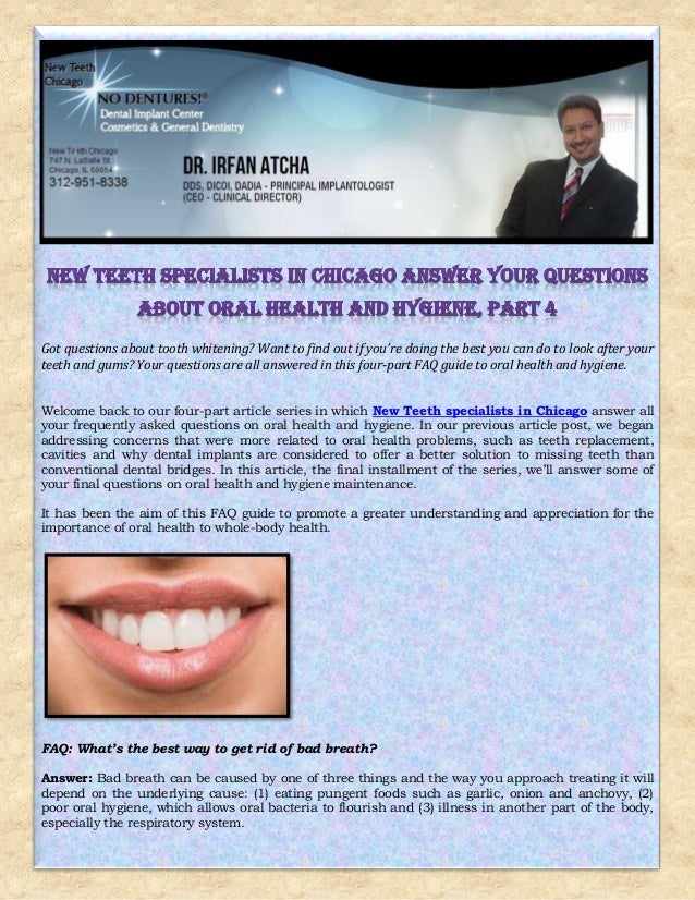 new teeth specialists in chicago answer your questions about oral hea health and hygiene questions