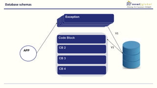 Database schemas
Exception
CB 4
APP
Exception
Code Block
CB 2
CB 3
ExceptionExceptionExceptionExceptionException
V1
V1
 