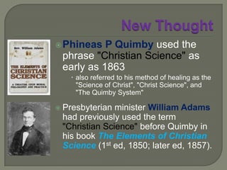 New Thought… promotingfullness of all aspects of livingand affirming that:God is supreme, universal and everlasting.Divinity dwells within each person.We are all spiritual beings.The highest spiritual principle is loving one another unconditionally … and teaching and healing one another.Our mental states are carried forward into manifestation and become our experience in daily living.