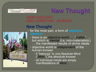 New ThoughtMary Baker Eddyclaimed to have “discovered” Christian Science in 1866The matter went to the courts in 1883 …