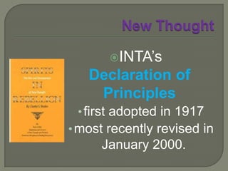 New ThoughtNEW THOUGHT IN AUSTRALIAAgnes Nesbit Benham(1850-1932)South Australian socialist, radical and feministpublished booklet First Steps in Mental Science, 1895“Our souls are individualised portions of Spirit-rays (from the Great Sun of Spirit we call God) projected far into matter”- Morning 17 October 1900