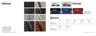 01
02
04 08
05 Ruby Red Металік 7H
Двигуни
05
06
01 03
02 04 05
01 Pure White Лак 0Q SO
2 Deep Black Перламутр, 2T
3 Tungsten Silver Металік K5 SO
SO
04 Atlantik Blue Металік H7 SO
SO
Кольори
Дизель 2.0 л TDI
81 кВт / 110к.с.
4MOTION
2.0 л TDI
110кВт / 150 к.с.
4MOTION
Коробка передач
механічна коробка передач: 6-ступ –
автоматична коробка передач DSG: – 7-ступ
1 Тканина Microdots Titanschwarz BG
2 Тканина Rhombus Titanschwarz BG
S
C
03 Тканина Rhombus Stormgrey FY C
04 Мікрофібра Art Velours Titanschwarz BG H
05 Мікрофібра Art Velours Stormgrey FY H
06 Шкіра Vienna Titanschwarz BG SO
07 Шкіра Vienna Stormgrey FY SO
08 Шкіра Vienna Saffrano Orange NY SO
Оббивки
Новий Tiguan – Оббивки, Кольори та Двигуни 17Серійне обладнання Comfortline Highline Опційне обладнання SOS C H
03 07 Бензин 1.4 л TSI 1.4 л TSI 1.4 л TSI 2.0 л TSI 2.0 л TSI
92 кВт / 125 к.с. 110 кВт / 150 к.с. 110 кВт / 150 к.с.
4MOTION
132 кВт / 180 к.с.
4MOTION
162 кВт / 220 к.с.
4MOTION
Коробка передач
механічна коробка передач: 6-ступ 6-ступ 6-ступ 6-ступ –
автоматична коробка передач DSG: – 6-ступ 6-ступ 7-ступ 7-ступ
 