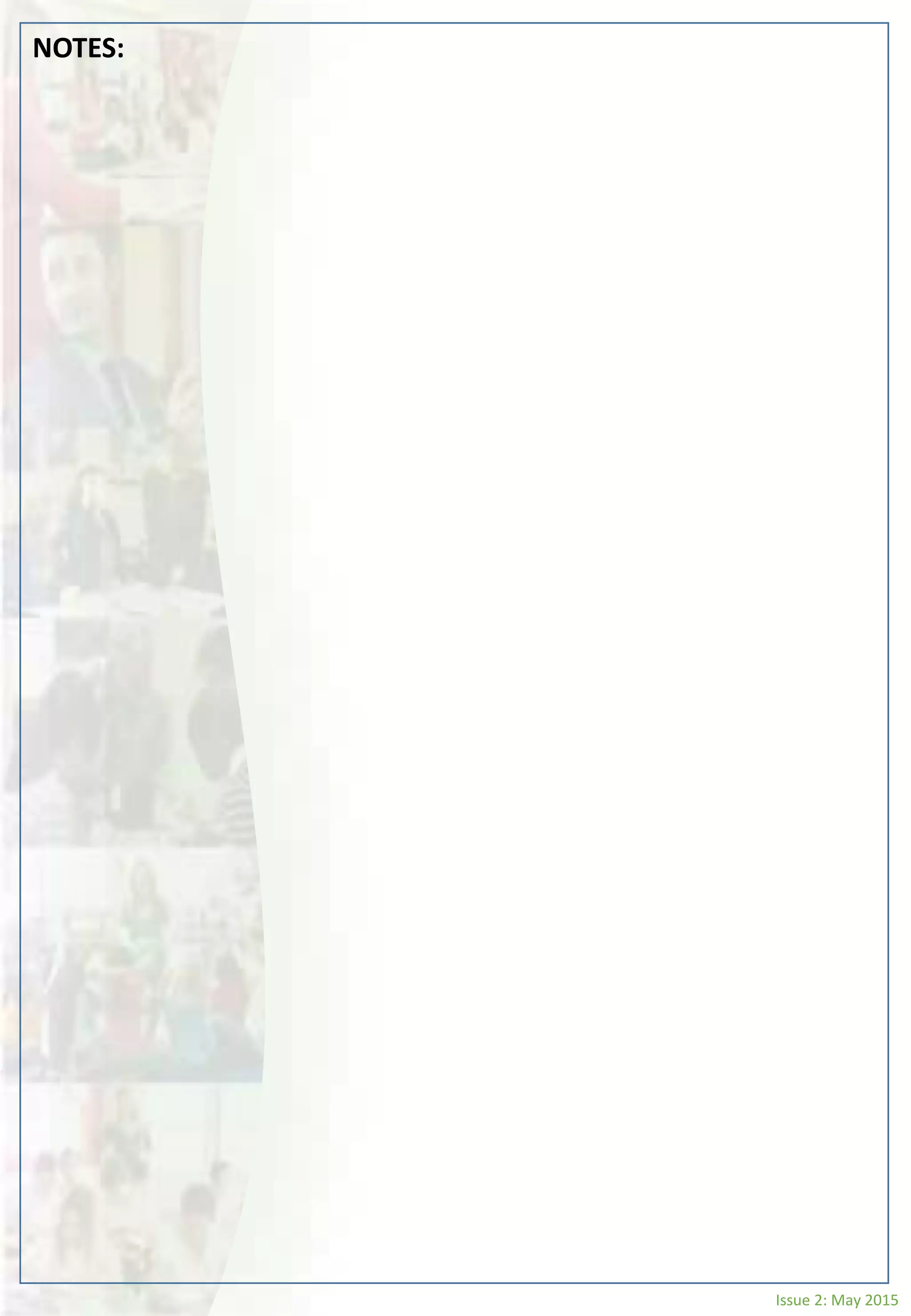 Issue 2: May 2015
NOTES:
 