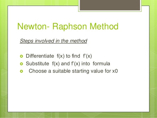 Newton raphson method - booydial