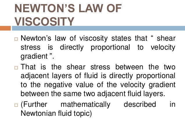 Newtons Law Of Viscosity