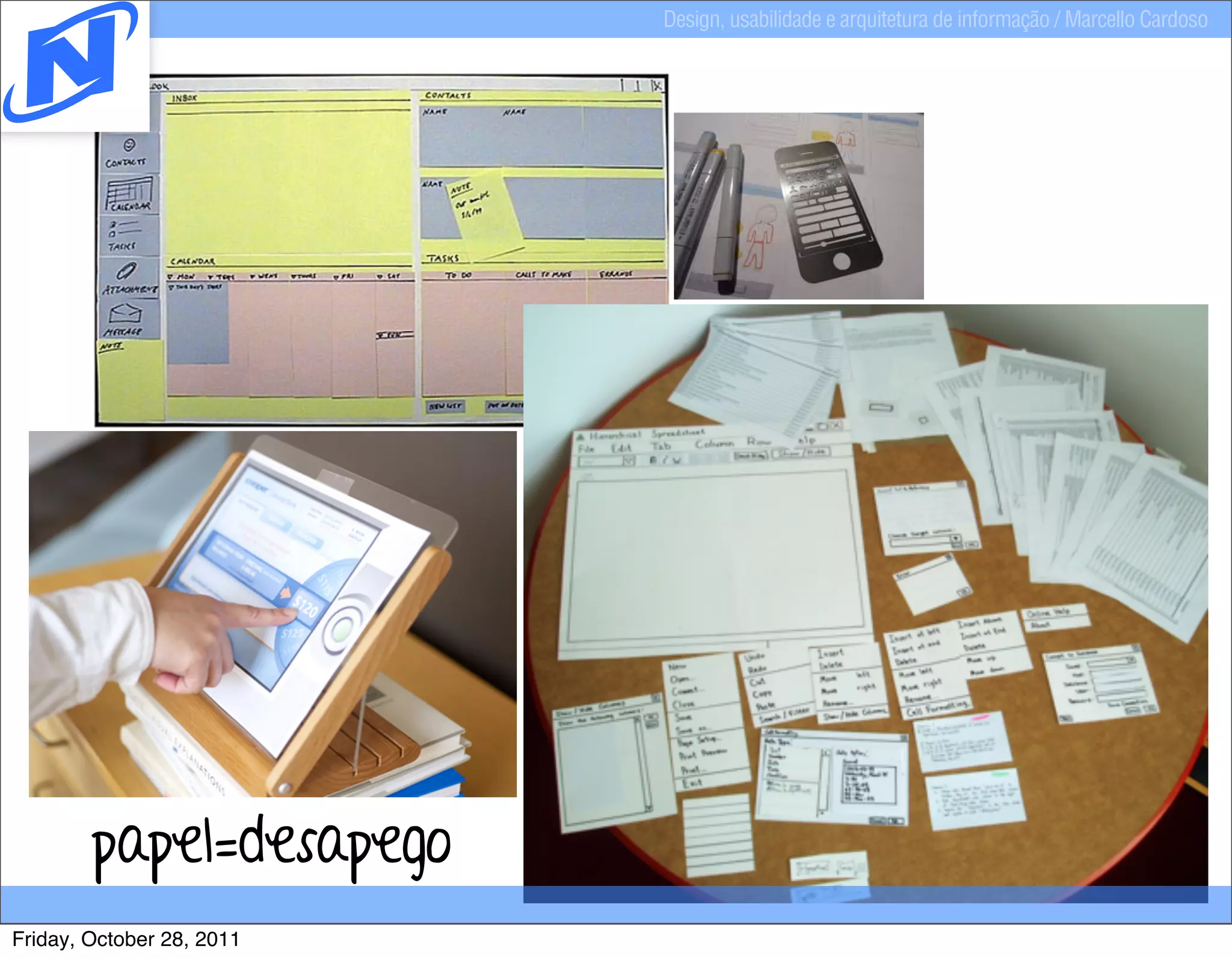 Design, usabilidade e arquitetura de informação / Marcello Cardoso




        papel=desapego
Friday, October 28, 2011
 