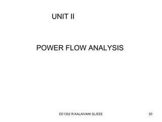 UNIT II POWER FLOW ANALYSIS  