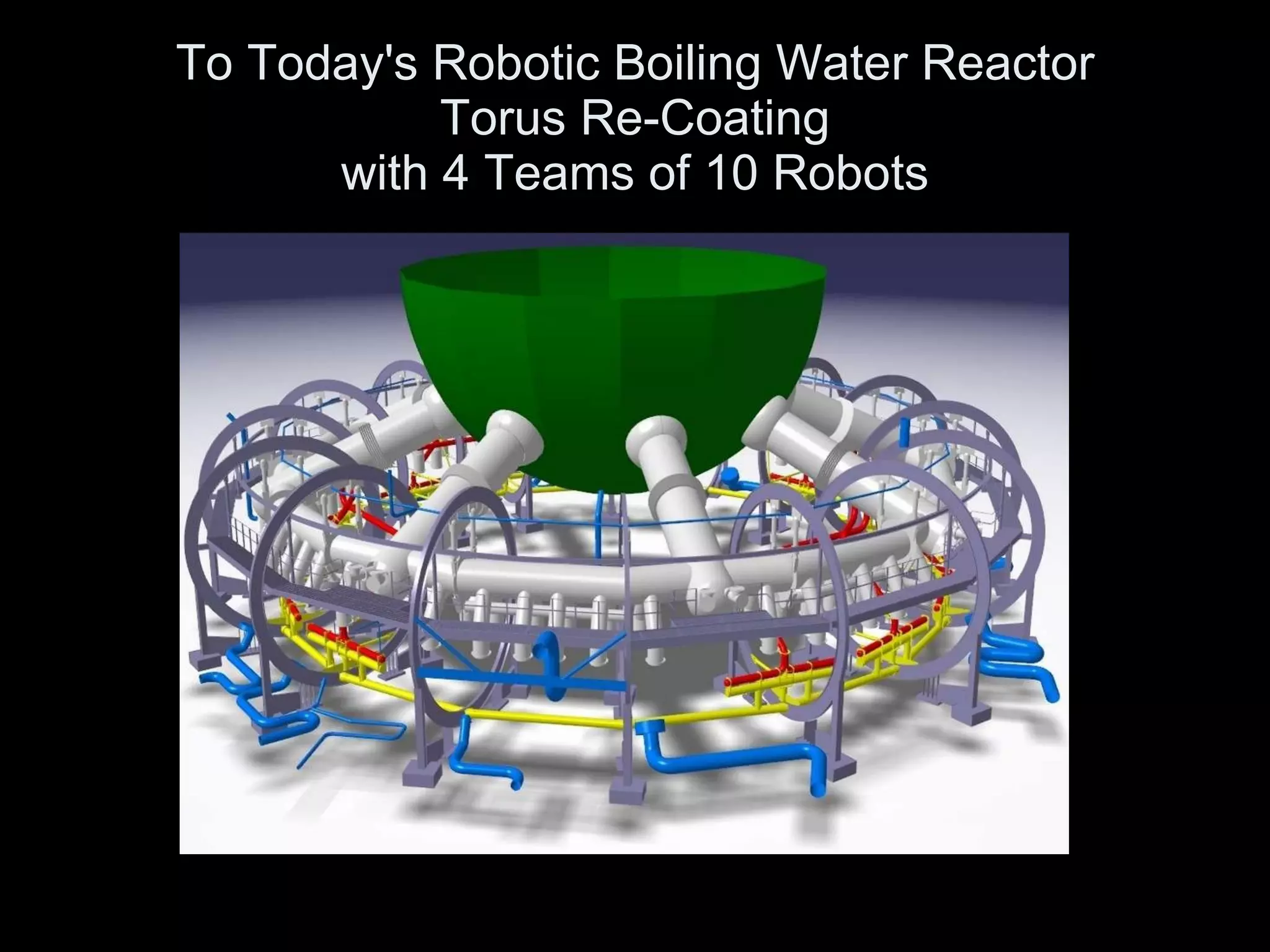 To Today's Robotic Boiling Water Reactor  Torus Re-Coating  with 4 Teams of 10 Robots 
