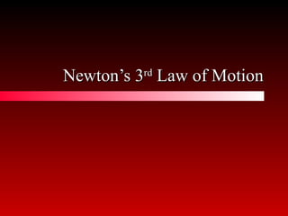 Newton’s 3 rd  Law of Motion 
