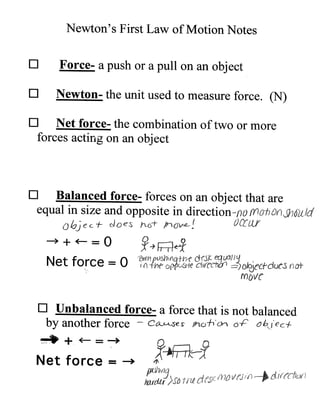 Newtons laws notes