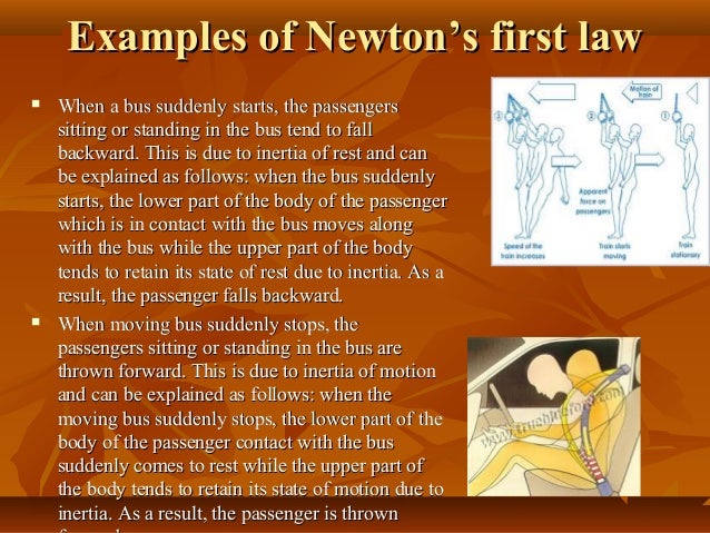 example with newtons first of all law example for newtons primary law