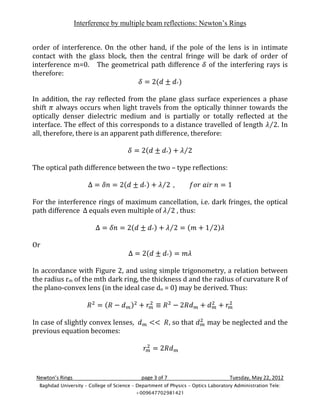 Newton's Rings Manual - BBS - SPP | PDF