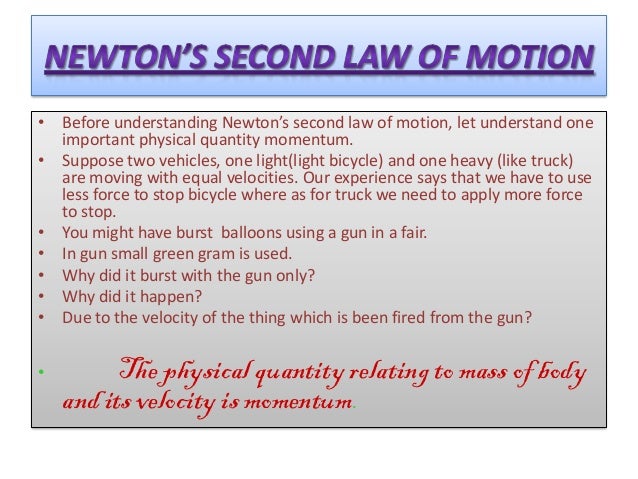 Newton S Second Law Of Motion