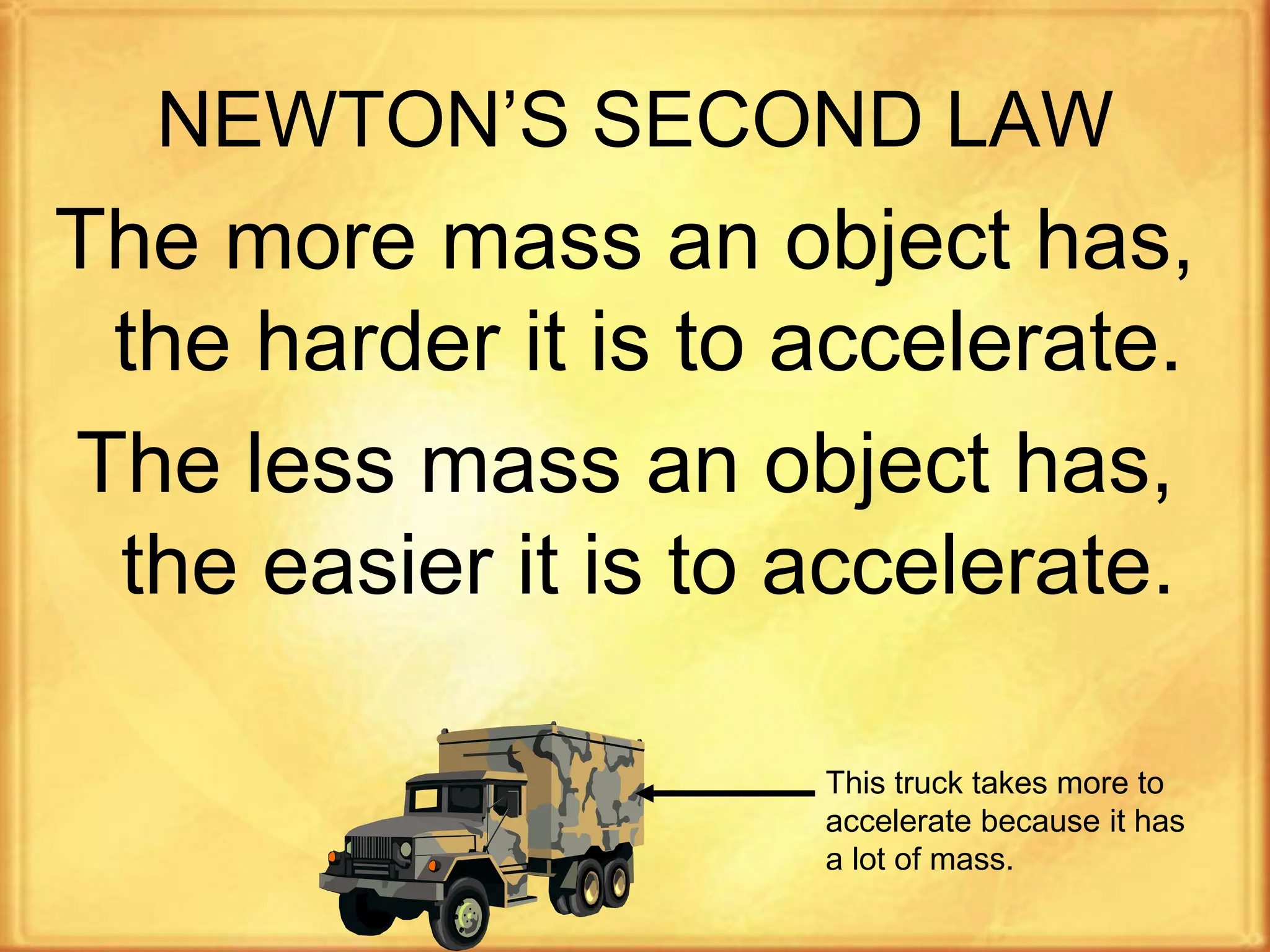 Newtons Second Law Power Point Law Of Motion PPT